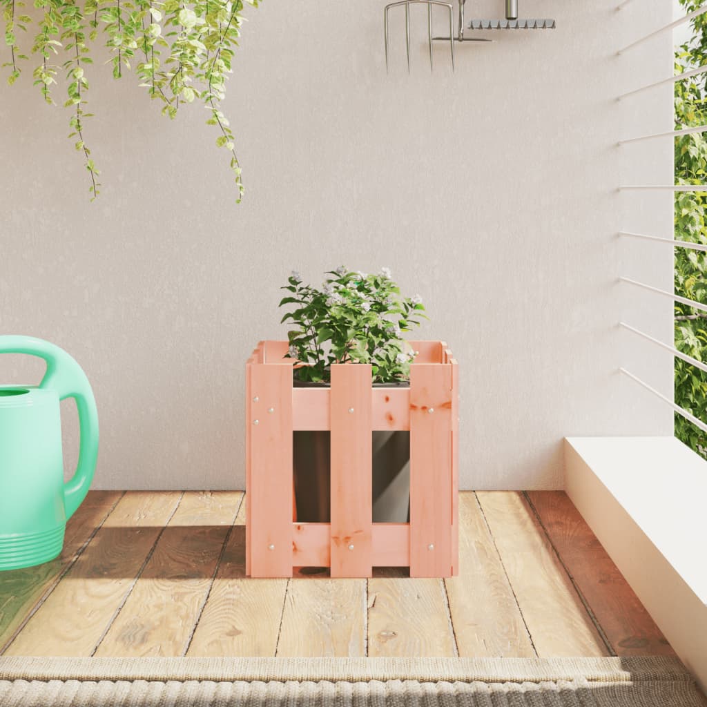 Jardinière | Bac à fleurs | Pot de fleurs avec design de clôture 30x30x30 cm Douglas massif391801 - 2