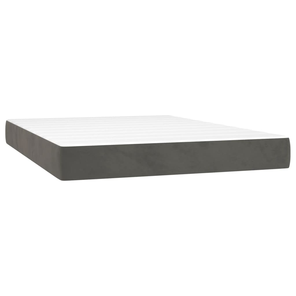 Sommier à lattes de lit avec matelas LED Gris foncé 140x190 cm vidaXL - 6