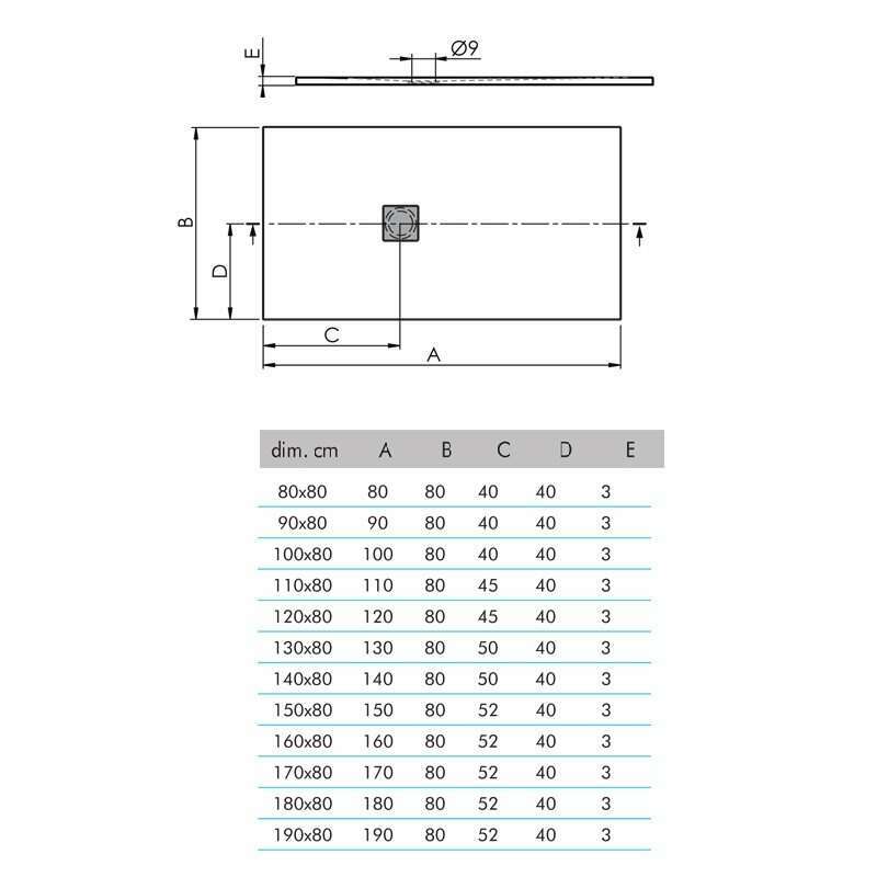 Receveur de douche ultra-léger LOGIC - 120 x 80 cm - Blanc - Résistant et Facile à installer - Salle de bain - Douche - 3