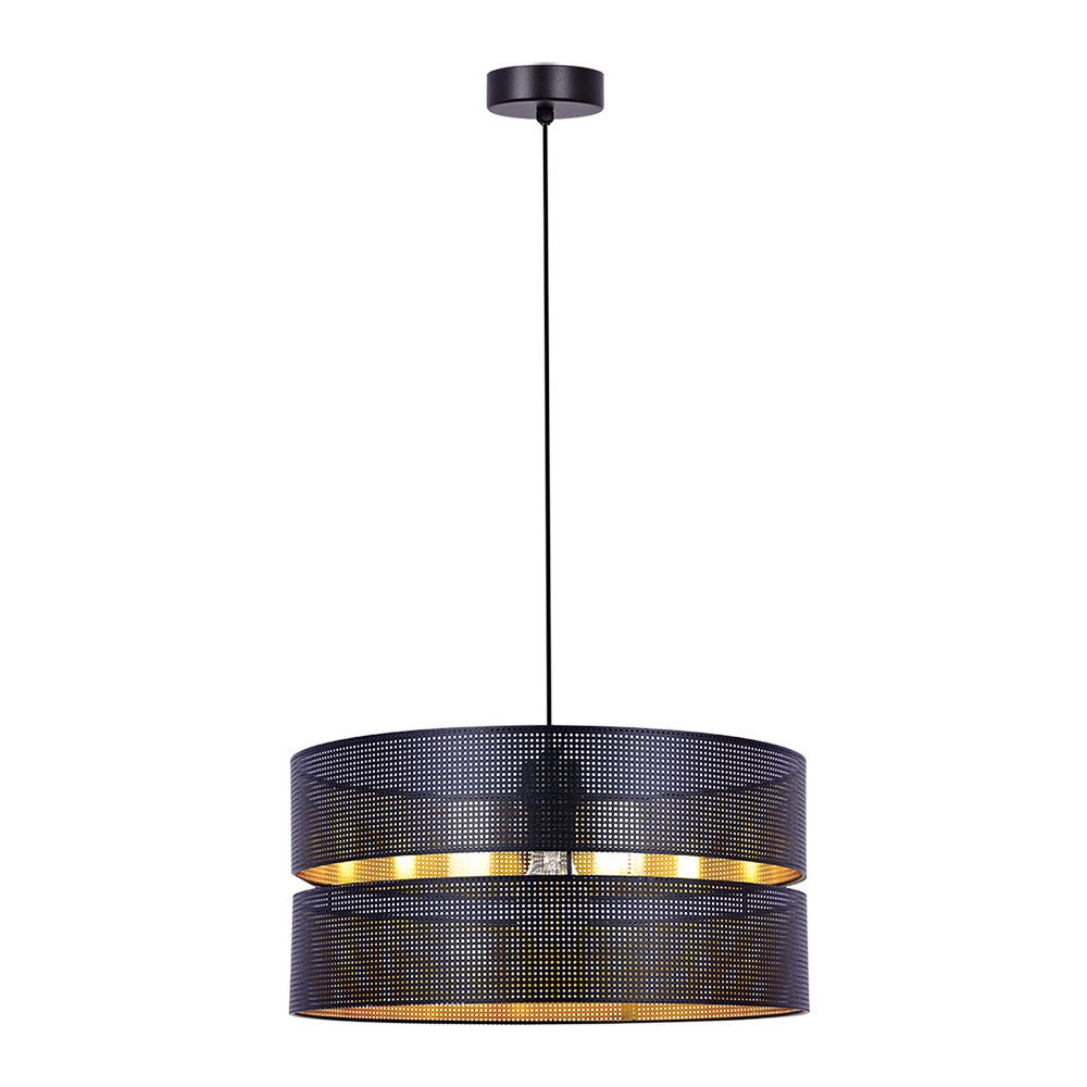 Lampa wisząca Cosmo czarno-złota 1xE27x40W wym: 100 x 40 x 40 cm tkanina Kaja