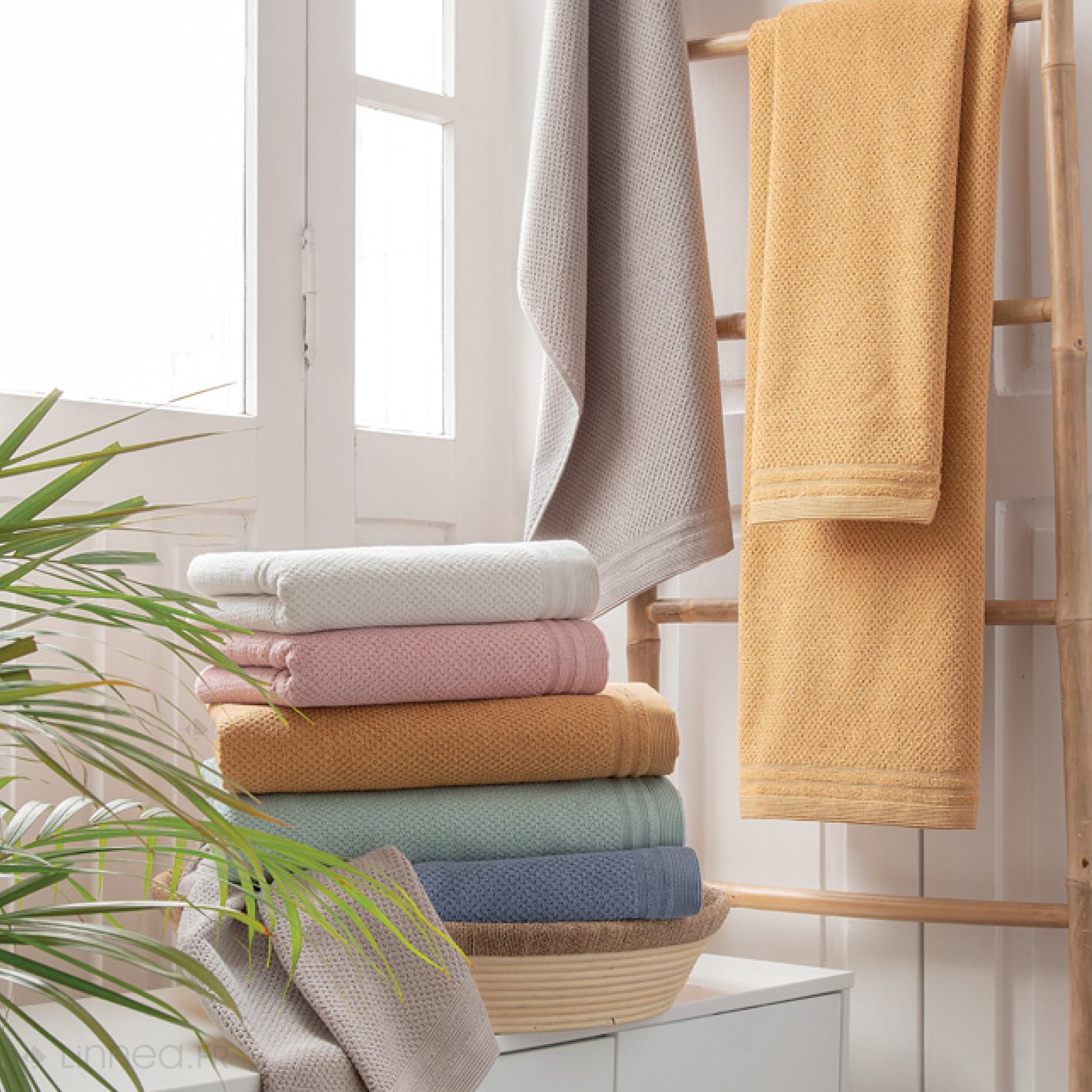 Lot de 2 gants de toilette 16x21 cm DUNE bleu mer - 3