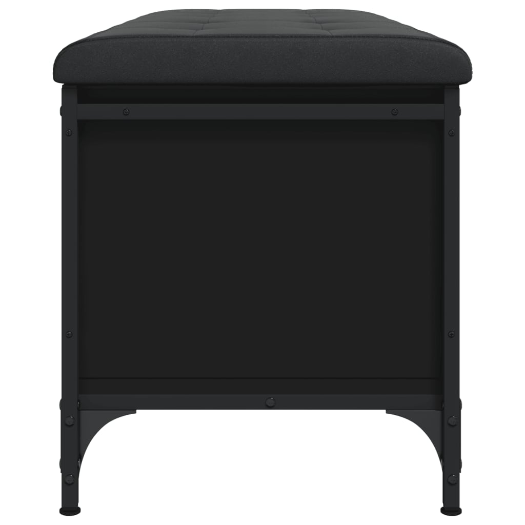 Banc d'intérieur | Banc de rangement noir 102x42x45 cm bois d'ingénierie CFW65672 - 6
