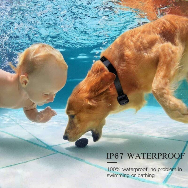Collar para perros recargable y resistente al agua IP67, alcance de 880 m, 99 niveles de vibración, descarga y modos de sonido. - 3