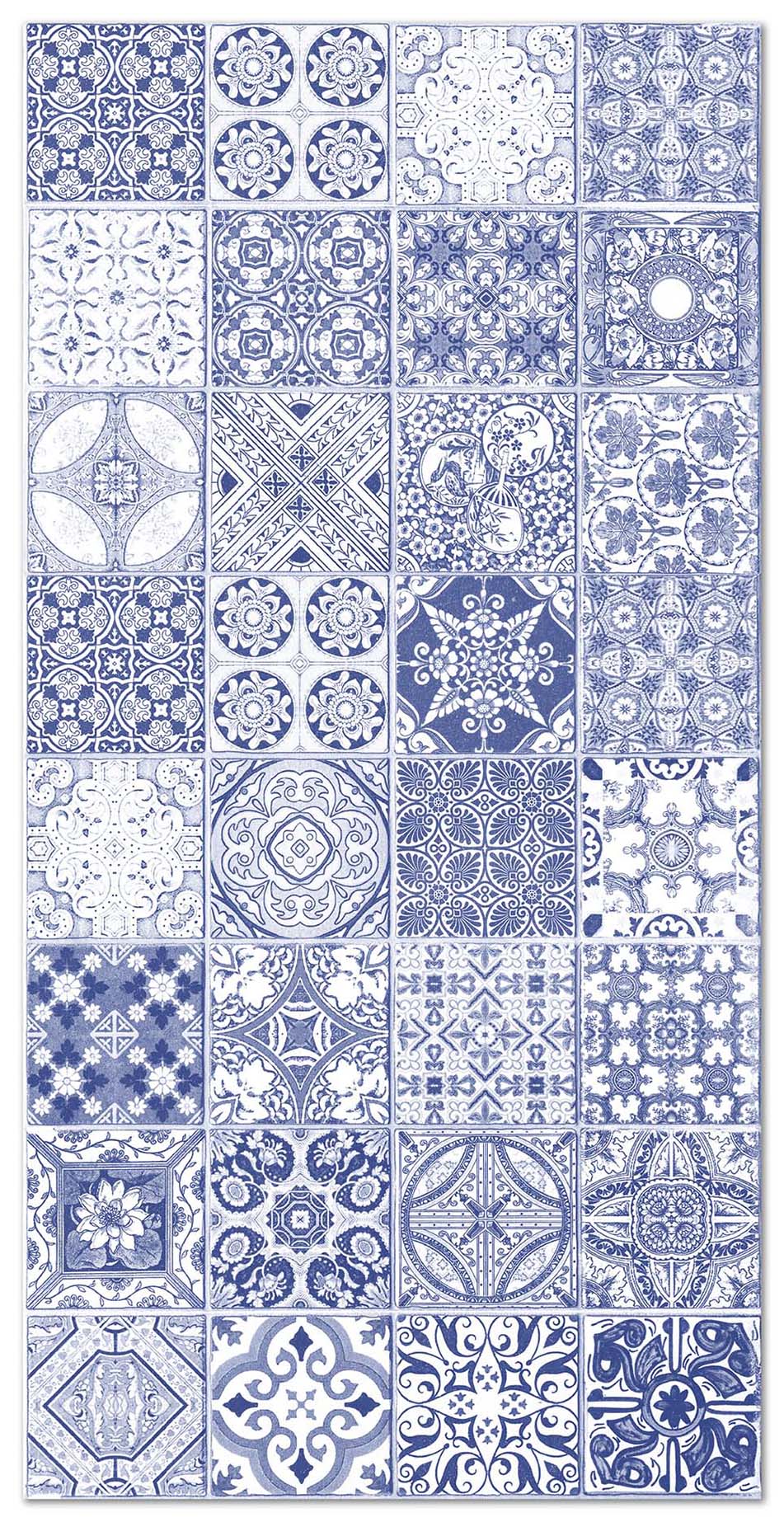 Panorama alfombra vinílica hidráulica jaén azul 120x160 cm - alfombra cocina vinilo - alfombra salón antideslizante e ignífuga