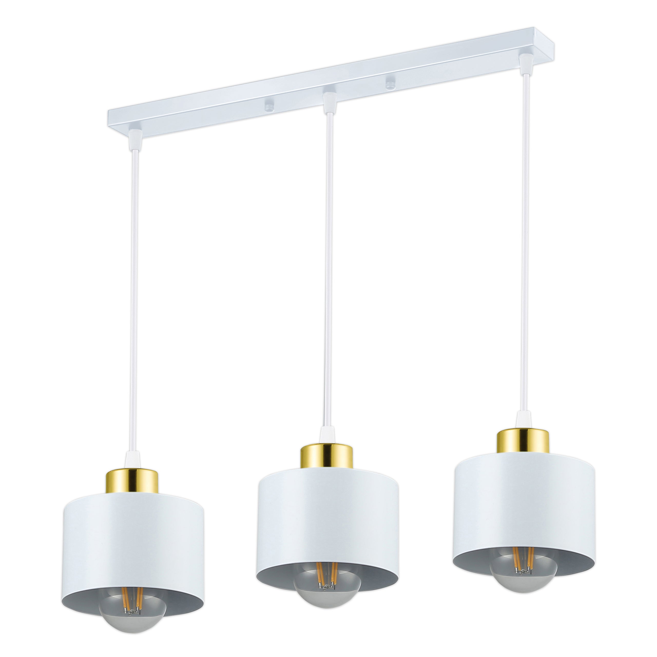 Lampa wisząca sufitowa Elza E27 3-punktowa 100 cm IP20 biała złota MasterLED