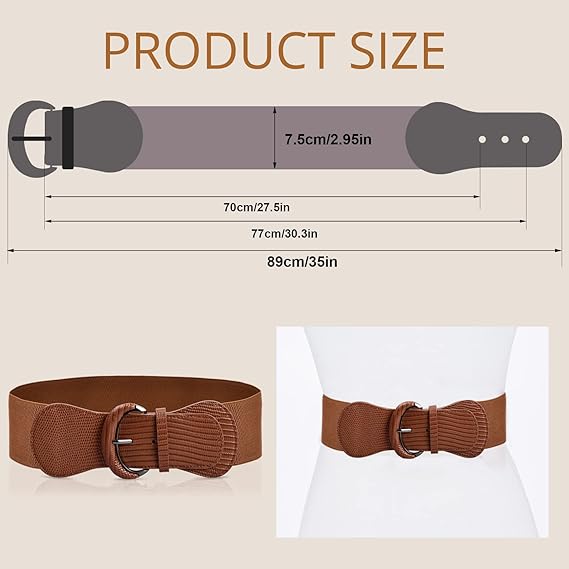 Ceinture large pour femme pour robe, ceinture élastique, ceinture