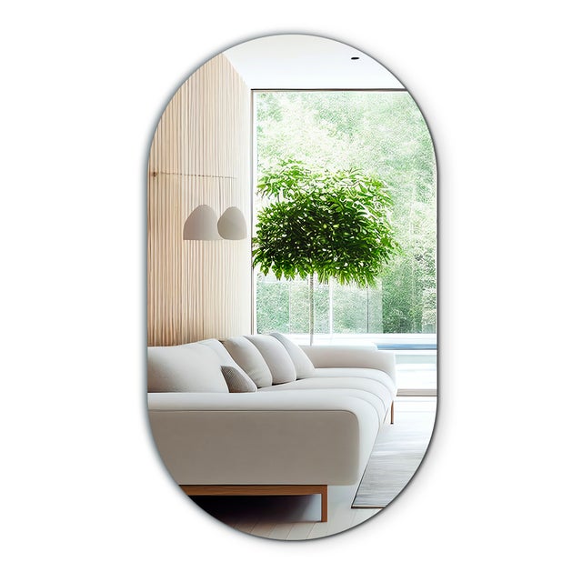 Lustro ścienne do salonu owalne 40 cm x 70 cm – wiszące eleganckie dekoracyjne nowoczesne TULUP