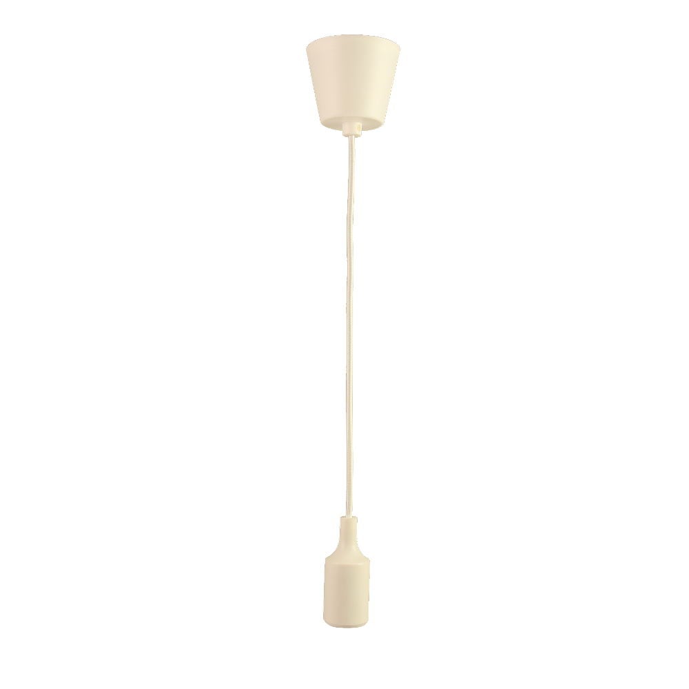 Podstawa lampy wiszącej, przewód i oprawka lampy białe E27