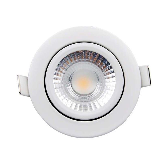 Spot LED Encastrable Orientable Rond Blanc 8W - Pack de 10 / Blanc Spot LED Encastrable Orientable Rond Blanc 8W - Pack de 10 / Blanc
