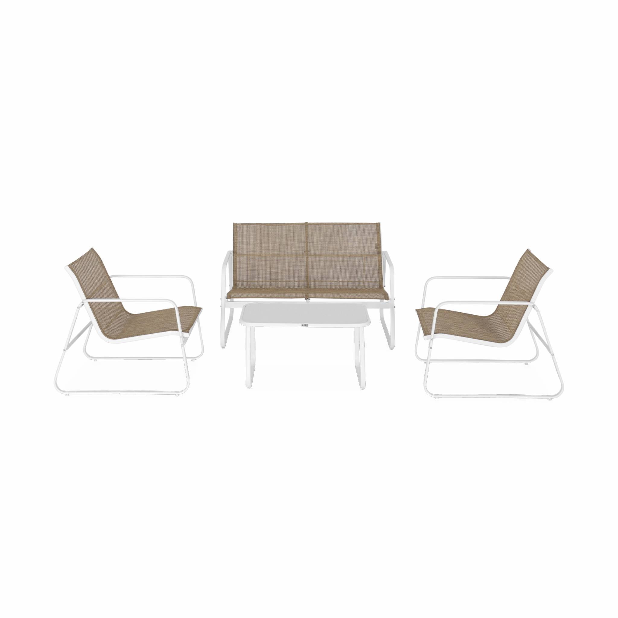 Salon de jardin en Métal Beige 4 personnes - 4