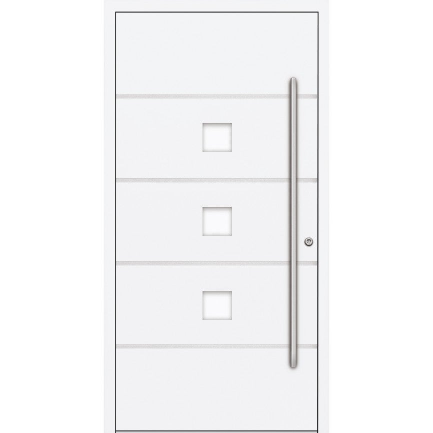Puerta de entrada en aluminio passive alu g6 90 cm blanco - sentido de la apertura: derecha