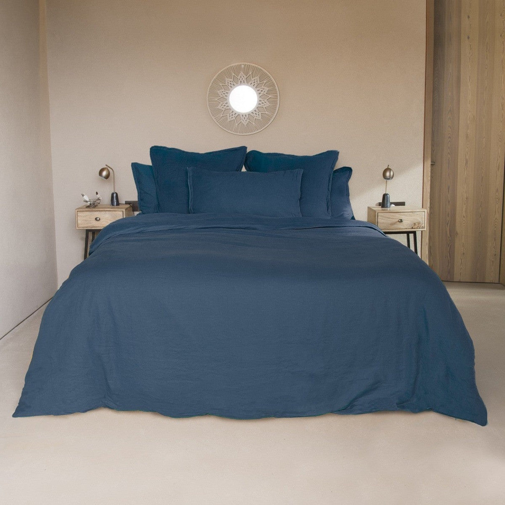 HOUSSE DE COUETTE TANDEM INDIGO/FAUVE