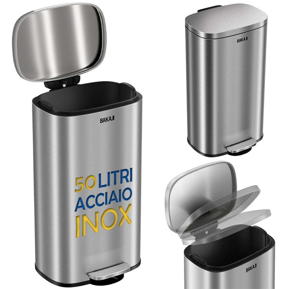 Pattumiera rettangolare da 10 litri da 2,6 galloni con chiusura ammortizzata, cestini in acciaio inossidabile con secchio interno rimovibile, contenitore per rifiuti, cucina, bagno, ufficio (Color : S Pattumiera rettangolare da 10 litri da 2,6 galloni con chiusura ammortizzata, cestini in acciaio inossidabile con secchio interno rimovibile, contenitore per rifiuti, cucina, bagno, ufficio (Color : S