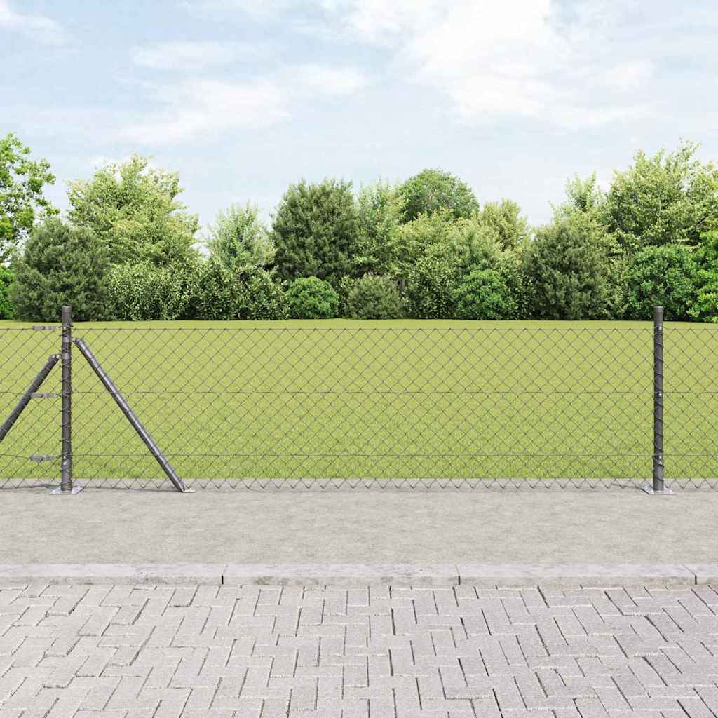 Ogrodzenie z drutu spawanego z betonową podstawą vidaXL