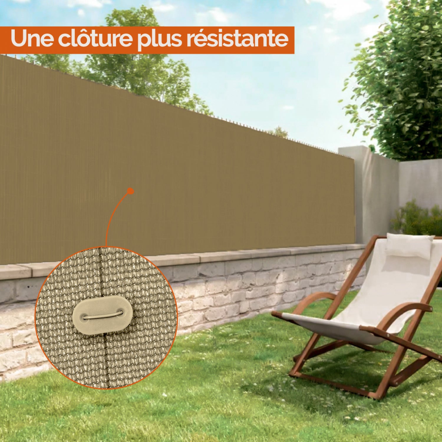 Lot de 10 kits de fixation pour brise vue, canisse anti-UV - Beige - Linxor - 4