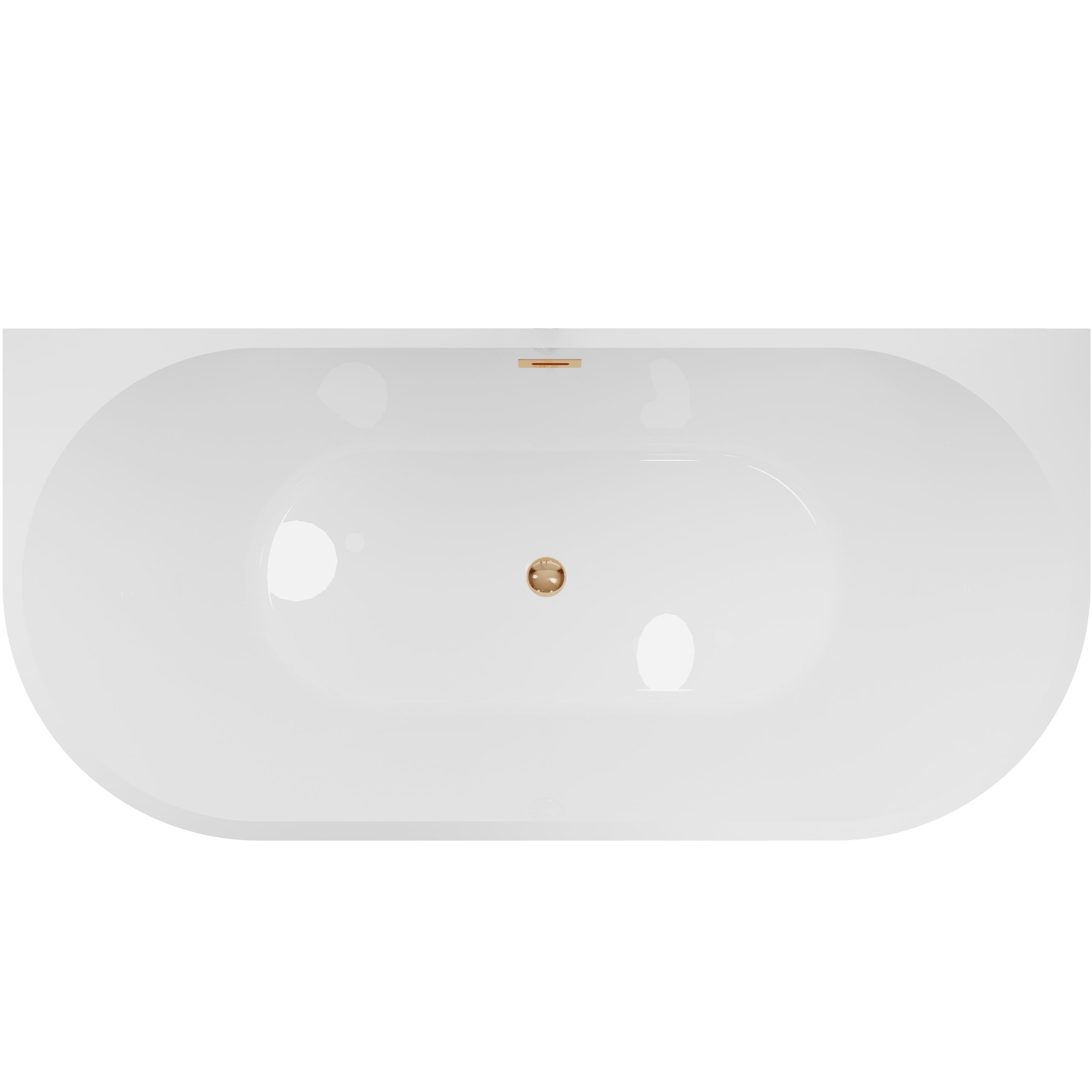 Balneo Baignoire cuivree semi-îlot Murale 160x75cm, accessoires cuivre, Acrylique thermoformé 3.5mm, avec pieds réglables, VIVA - 3