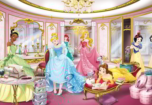 Papier peint panoramique Princesses multicolore - 368 x 254 cm - Disney