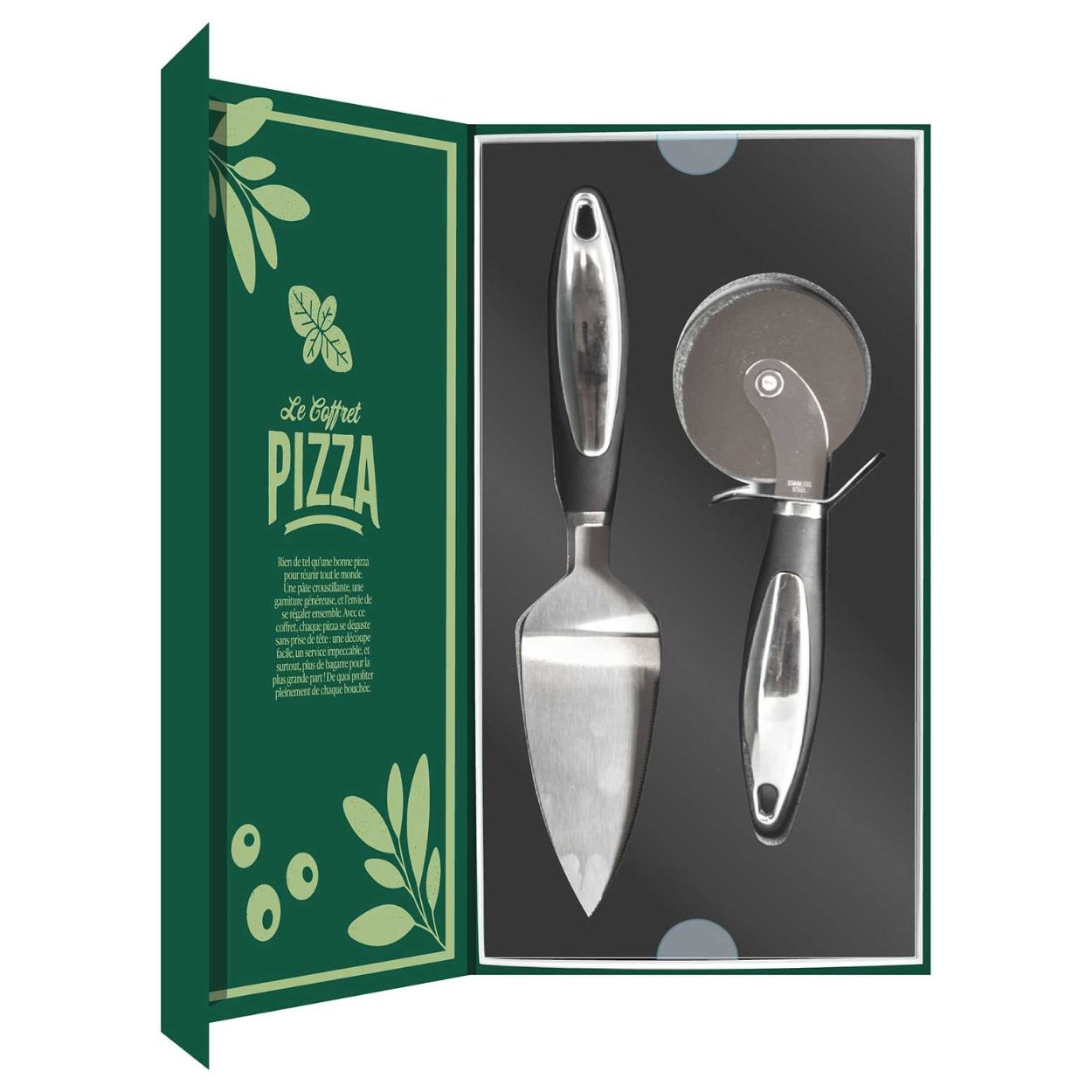 Zestaw do serwowania pizzy PIZZA DUO HowHomely srebrny stal nierdzewna 1 zest.