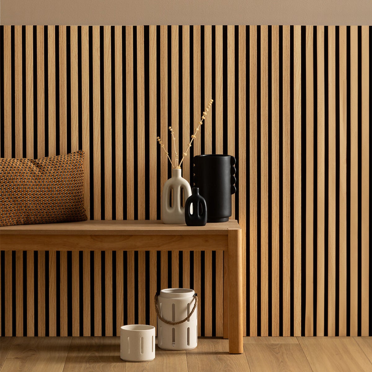 Panneau décoratif mural Colva bois clair 120x60cm - Atmosphera créateur d'intérieur - 2