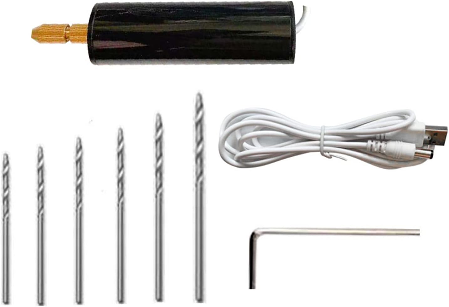 Miniaturowa wiertarka elektryczna - miniaturowe narzędzie do polerowania DIY - do rękodzieła, żywicy, biżuterii - czarne (0,7-1,2 mm)