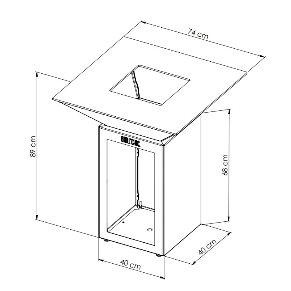 Brasero Cevenol Corten Bois Carre 74 Simple Cuve - 5