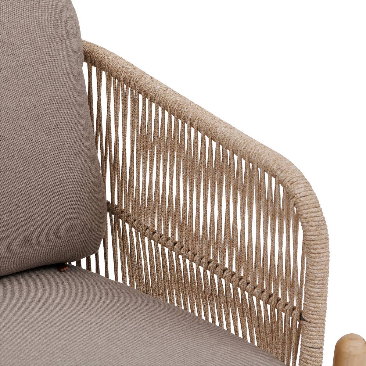 Salon bas de jardin en Acacia Beige 3 personnes - 4