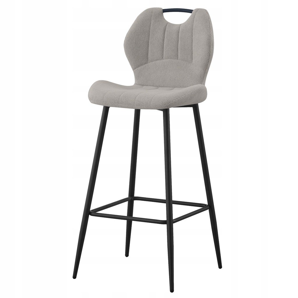 Krzesło barowe tapicerowane do wyspy Aria 3D H121 szary