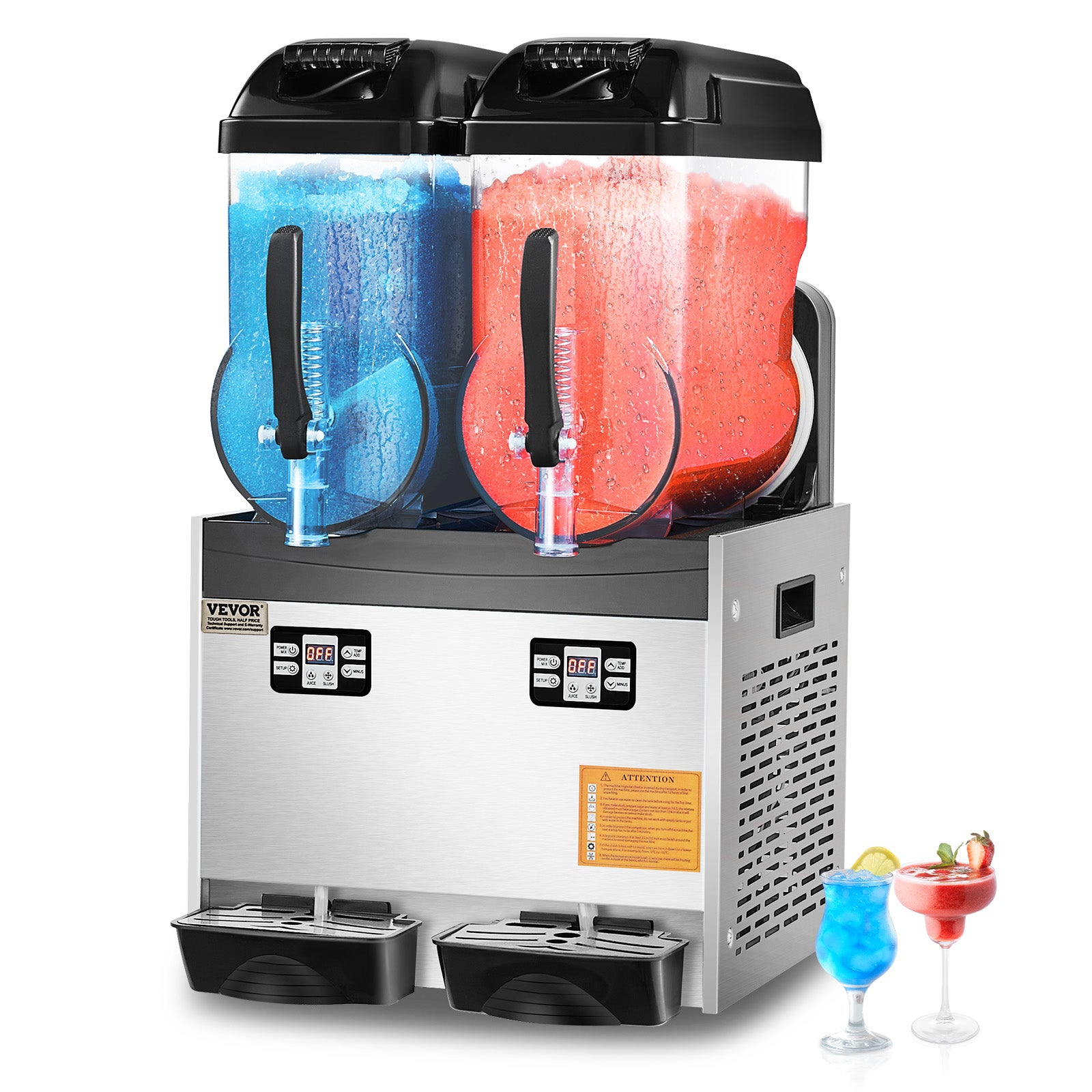 Komercyjna maszyna do slushy 12Lx2 Margarita Smoothie Urządzenie do przygotowywania mrożonych napojów VEVOR
