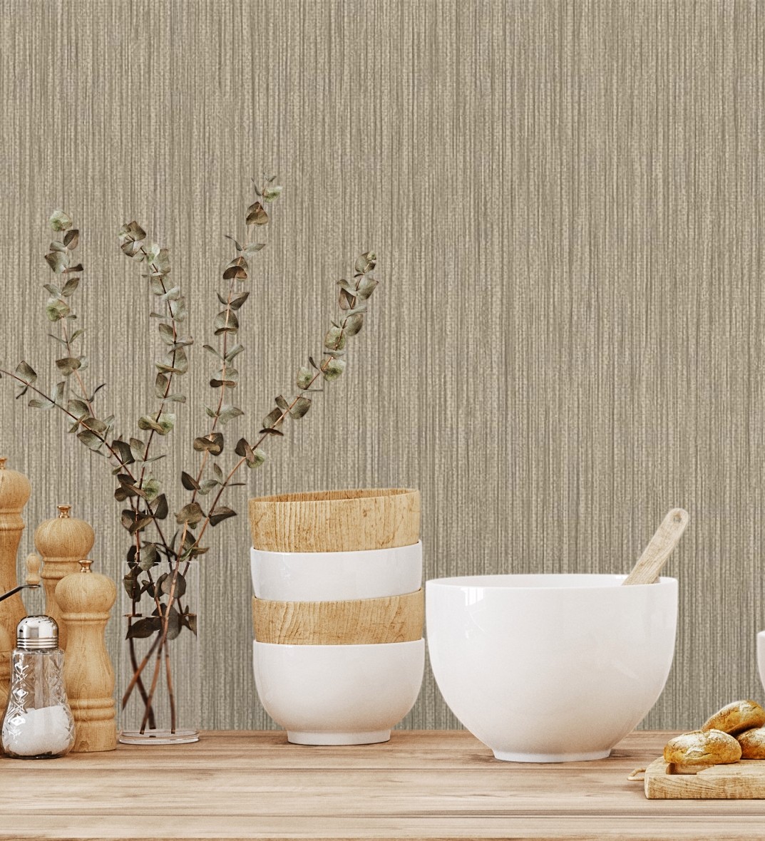 Papel pintado vinílico lavable efecto fibra vegetal con textura en relieve - saratov texture 676389 de gaulan - rollo de 10 m x 1,06 m