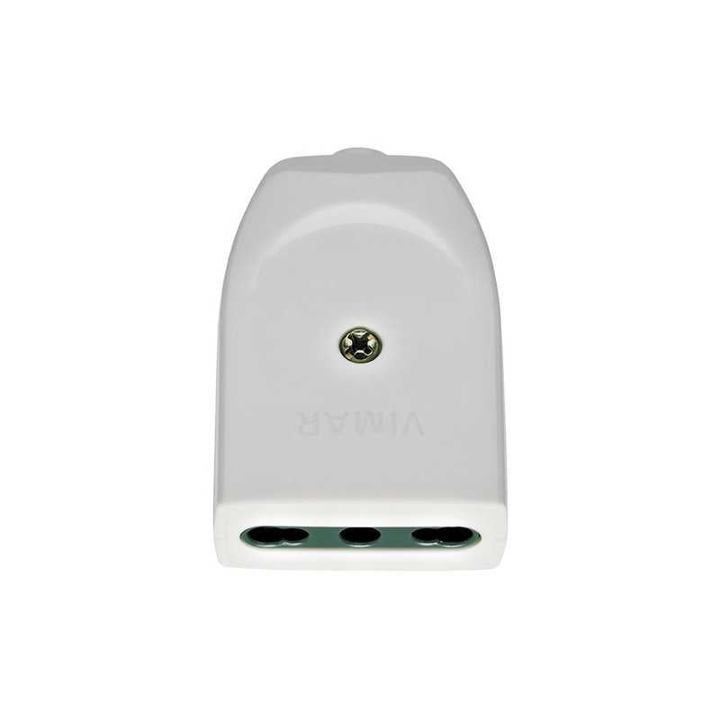 Vimar Mobile Steckdose SICURY – 2P+T, 16A, 250V, Italienischer Standard, Weiß, Mit Axialem Kabelausgang