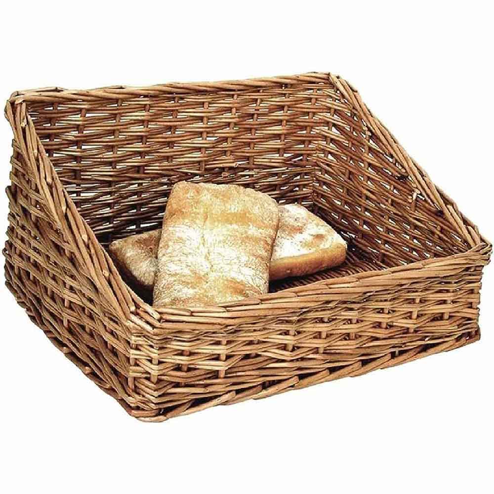 Cesta expositora de pan de mimbre rectangular 49 x 33 h 21 cm - 8