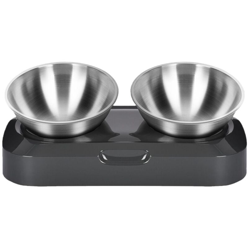2 podwyższone miski dla kotów i psów ze stali nierdzewnej, antypoślizgowe i odporne na rozlanie