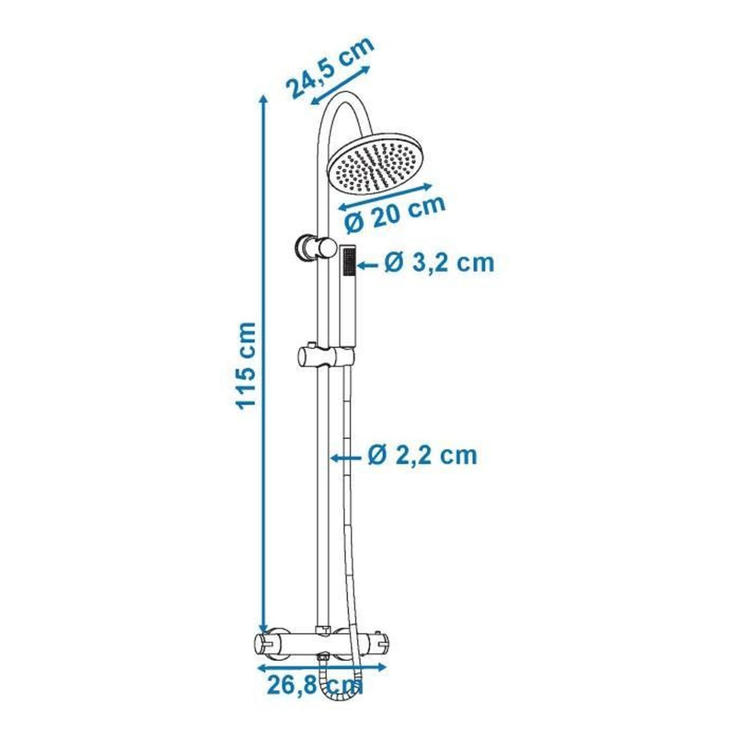 ROUSSEAU Colonne de douche avec robinet mitigeur thermostatique Loona - 4