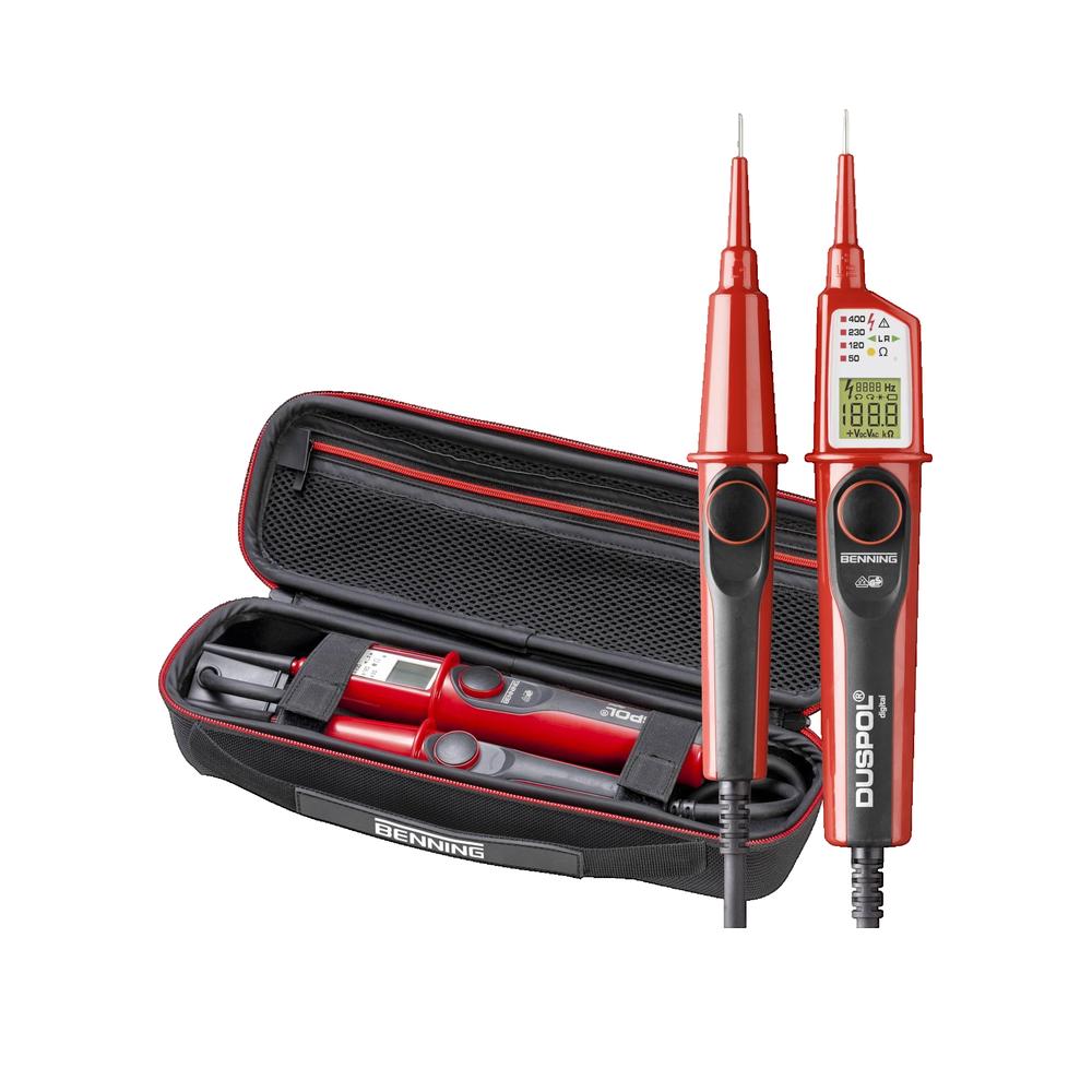 Tester napięcia Benning DUSPOL digital SET 050264 wyświetlacz bezpośredni i ochrona IP65