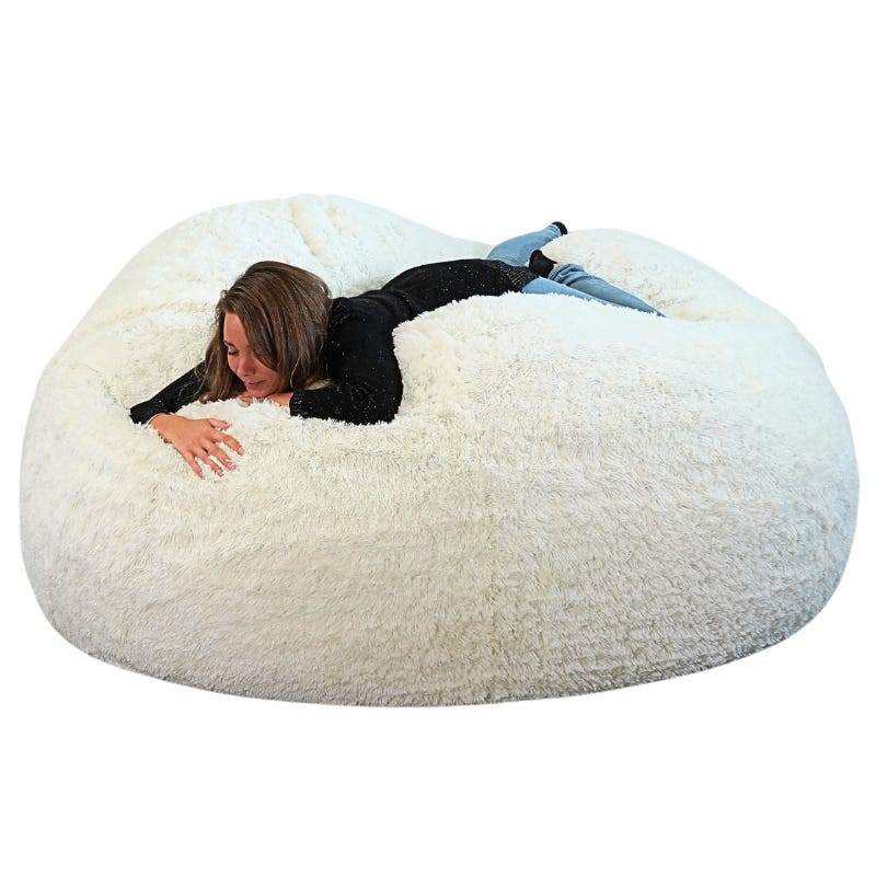 Pouf gigante finta pelliccia BANANAIR bianco 180 cm Leroy Merlin