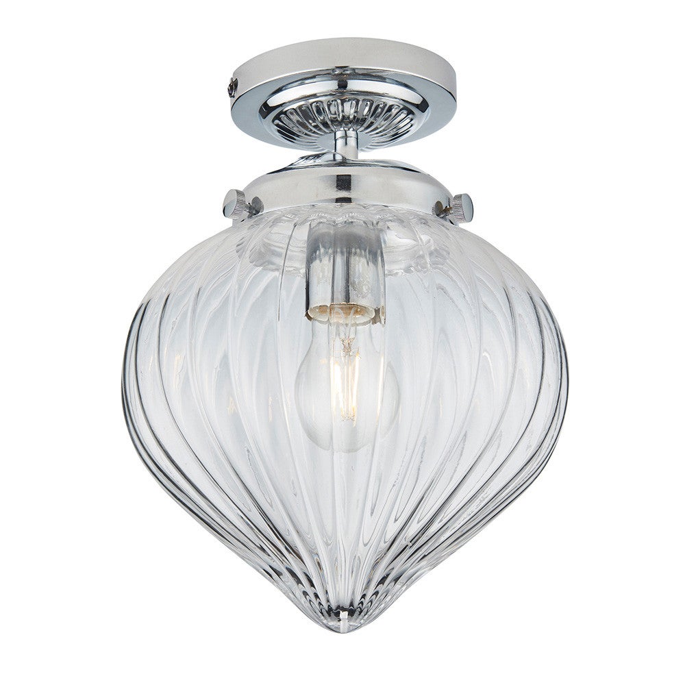 Lampa wisząca CHESTON chromowana 1xE27x20W szkło wym:30x24x24cm IP44 Endon