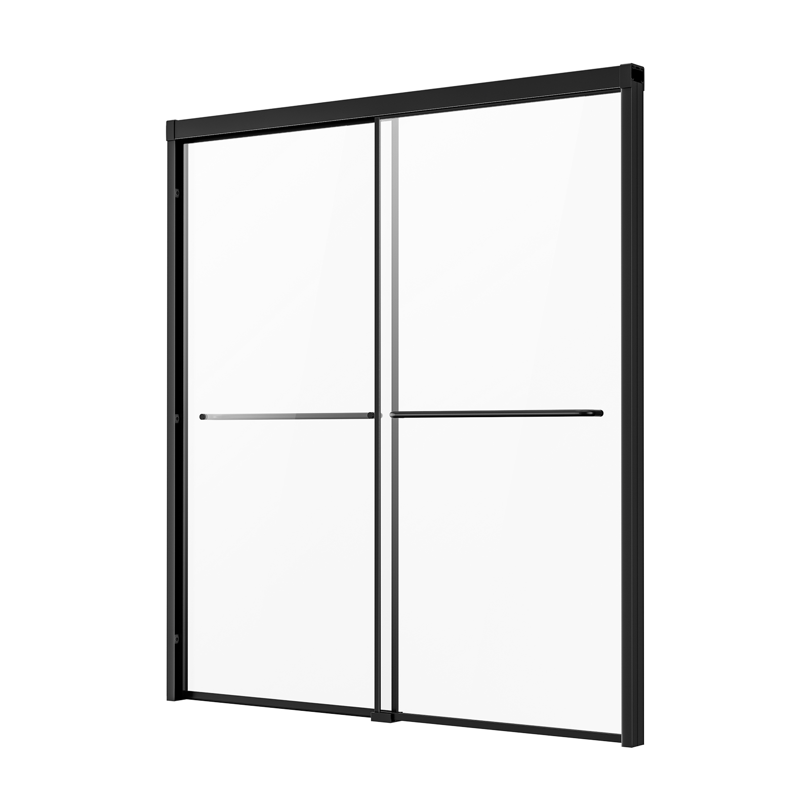 Porte de Baignoire-douche 1422-1524x1524 mm,VEVOR Pare-baignoire Coulissante Double Semi-sans Cadre,Verre Trempé Incassable 6 mm,Salle bain,Noir - 9