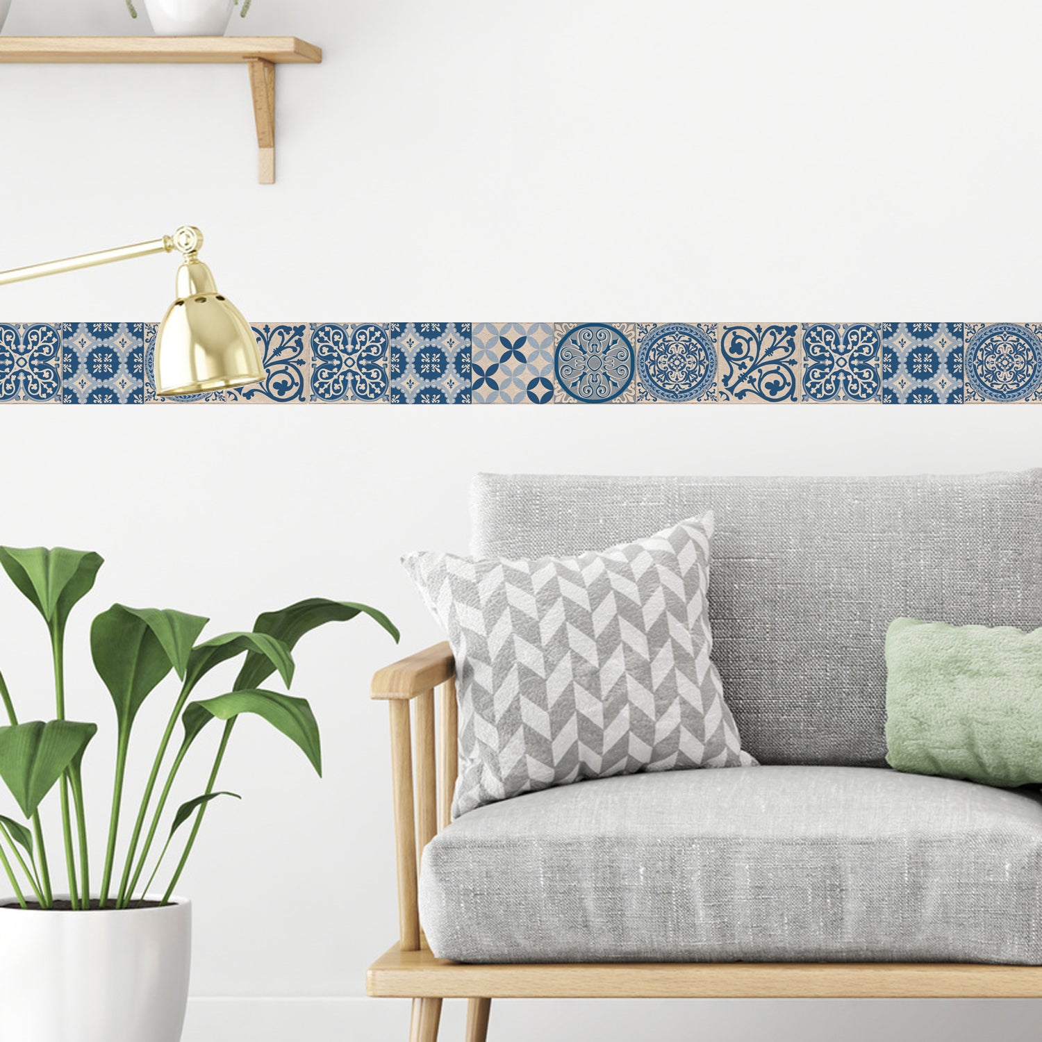 Bordo Decorativo Con Frange A Goccia E Perline, 7,5 Cm, Colore Blu Navy, Blu Reale, Beige Dorato – Rotolo Da 25 Metri - 2