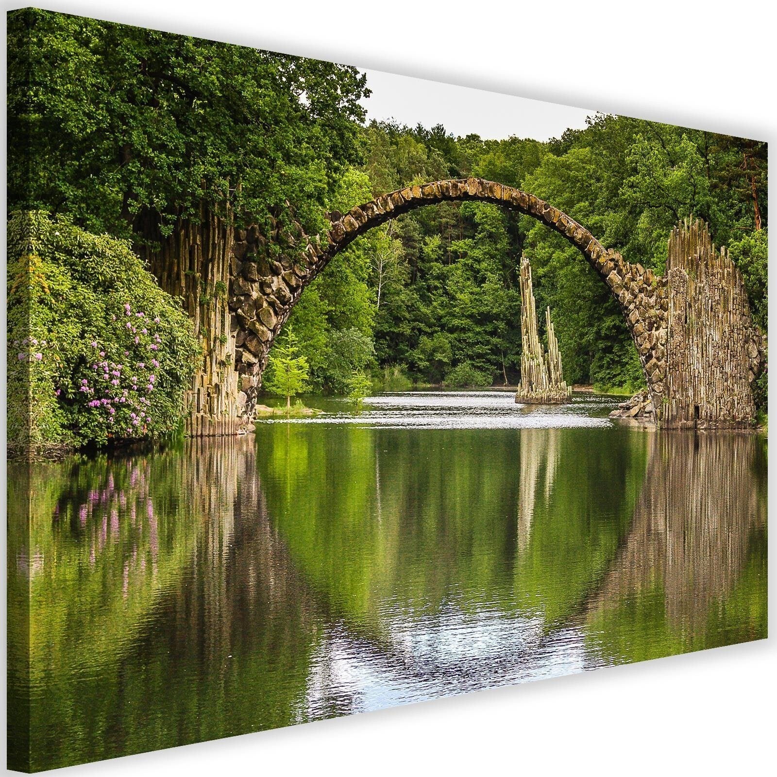 Obraz na płótnie, Most łukowy nad jeziorem 60x40