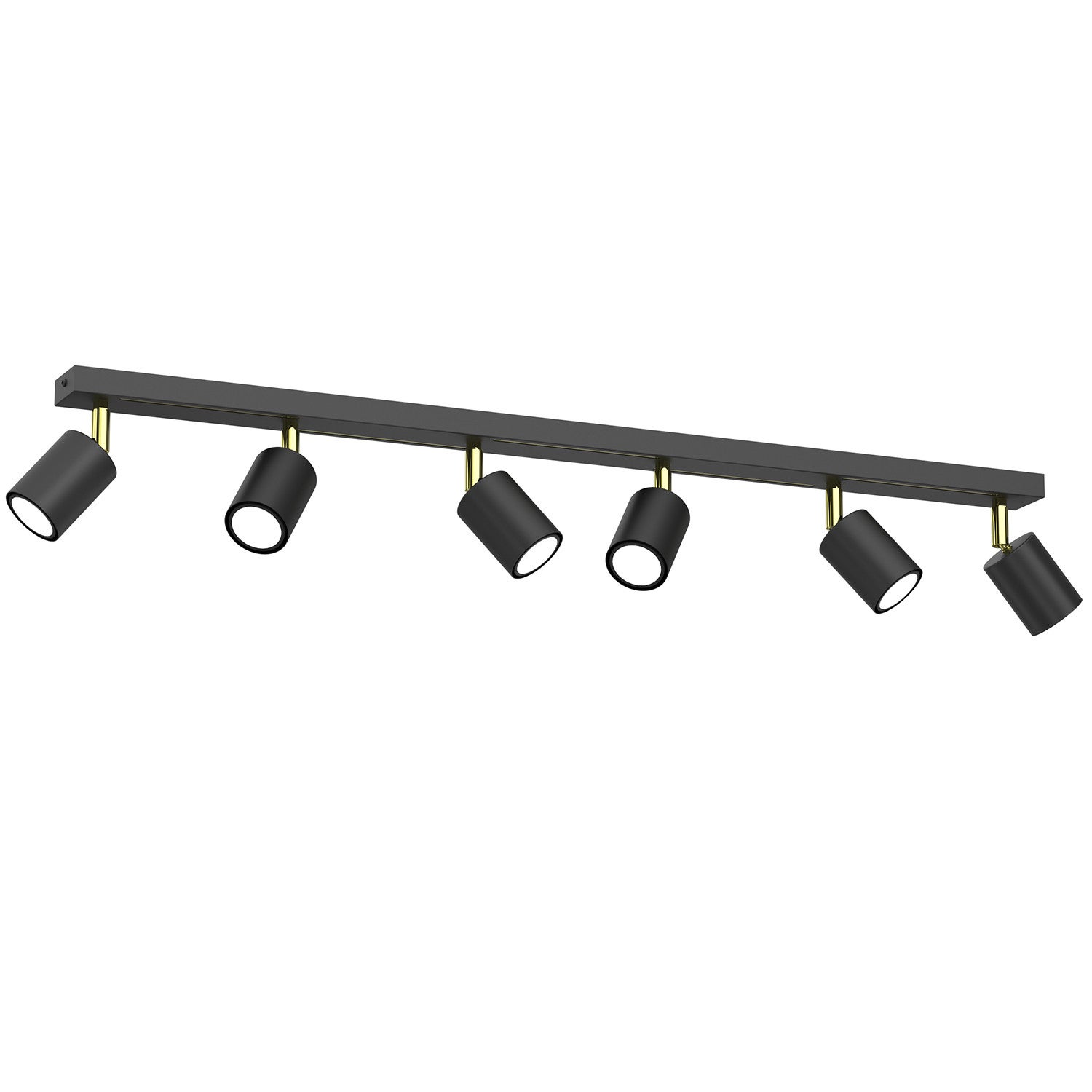 Lampa sufitowa wisząca Striper czarny mat-złoty połysk 6xGU10x8W wym: 14,5 x 80 x 5,5 cm metal Luminex