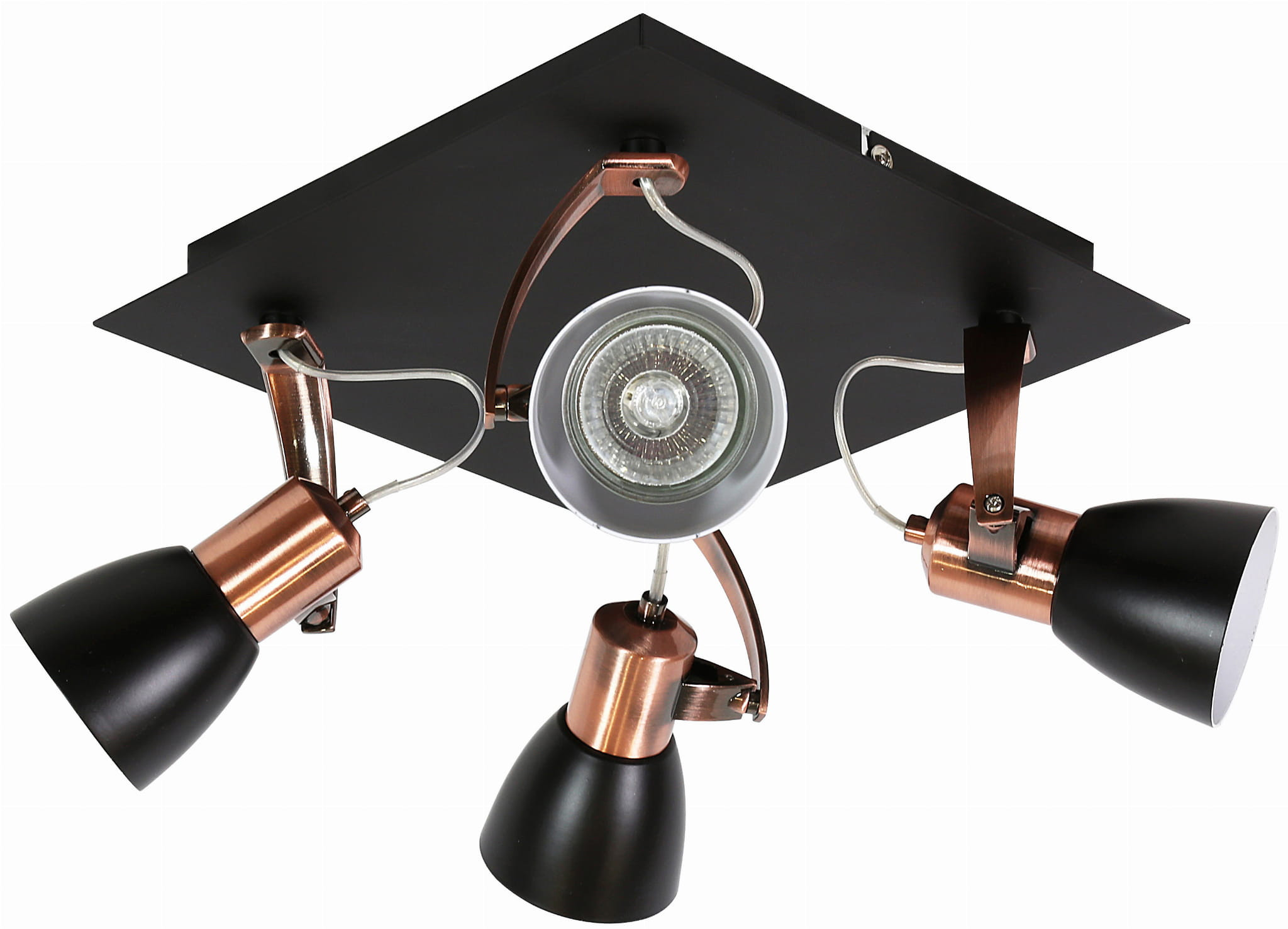 Lampa sufitowa wisząca Markus czarno-miedziana 4xGU10x50W wym: 30 x 30 cm metal Candellux
