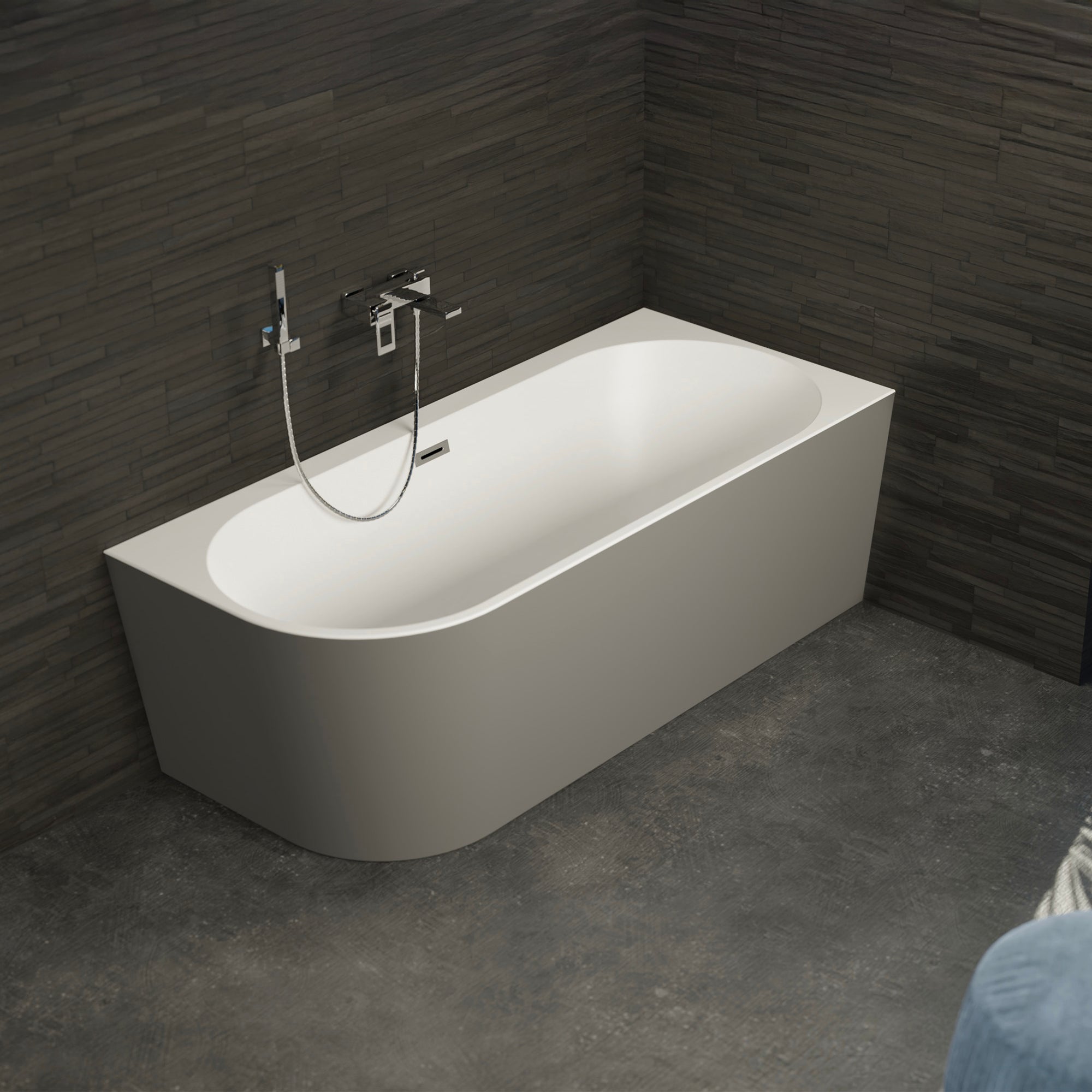Baignoire Ilot Capri 160 droite grise 160 x76 x58 cm, by SPALINA - 5
