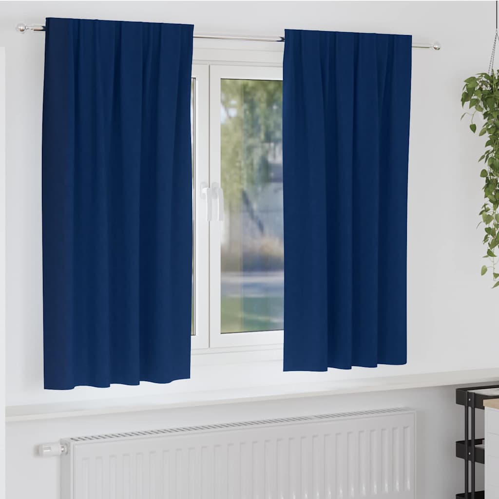 Firany blackout z kółkami 2 pcs Ciemnoniebieski 175 x 140 cm vidaXL