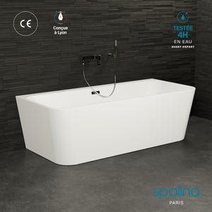 Baignoire semi- îlot murale MINT 160, L160xl75xH57cm, by SPALINA