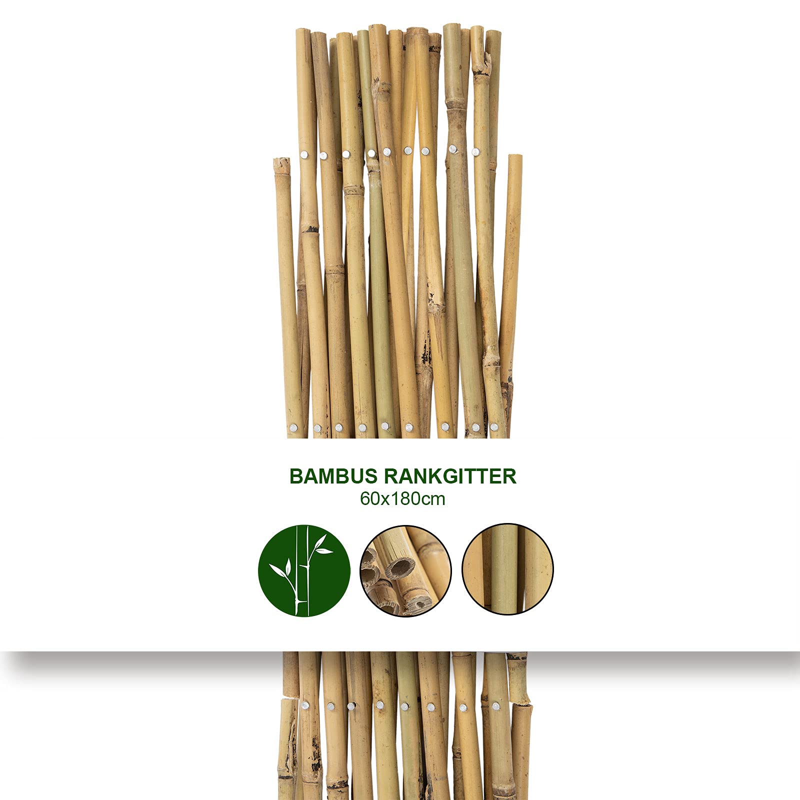 Treillis en Bambou pour Jardin, Balcon et terrasse Extensible Individuellement Résistant aux intempéries et Durable (60 x 180 cm) - 6