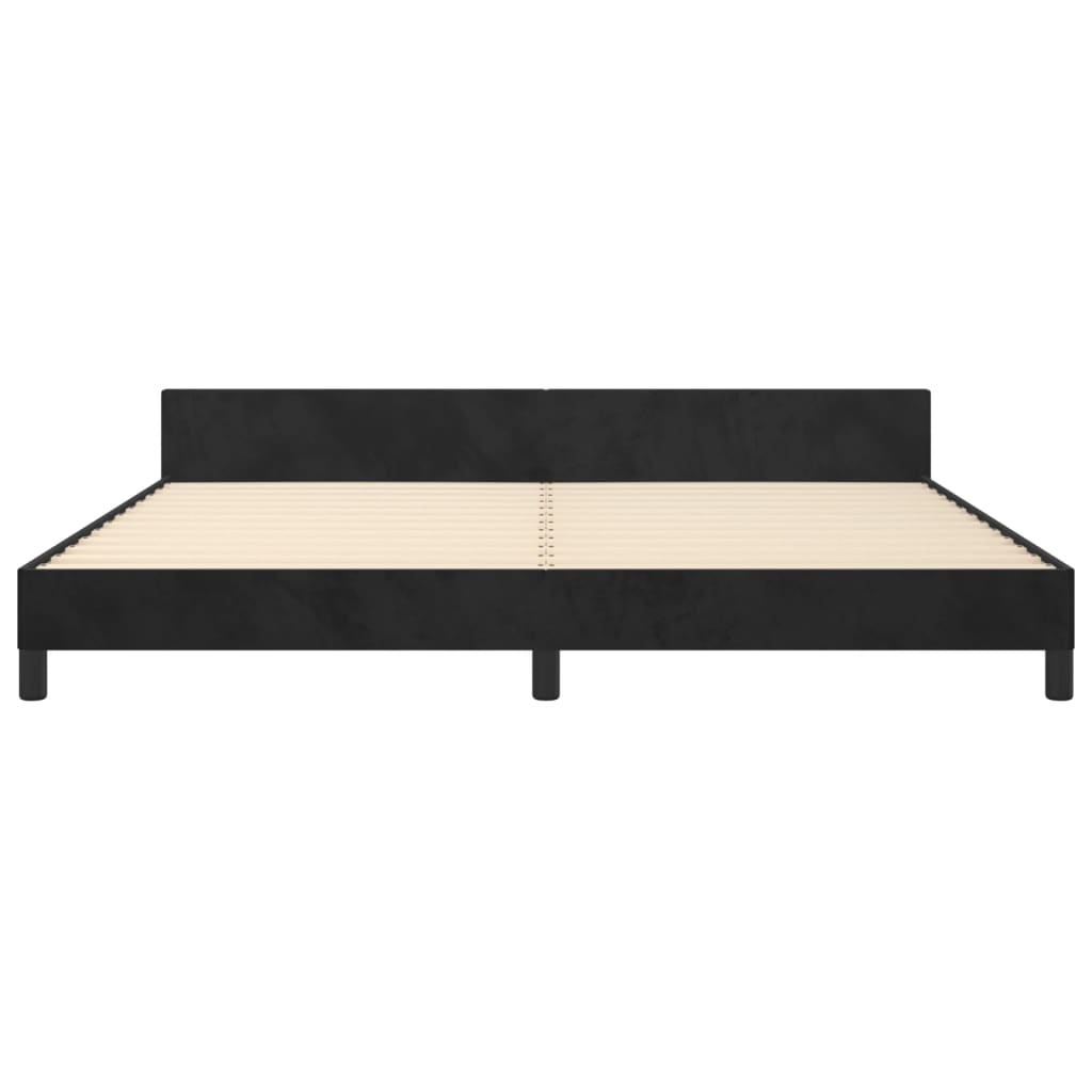 Cadre de lit sans matelas noir 200 x 200 cm en velours - 6