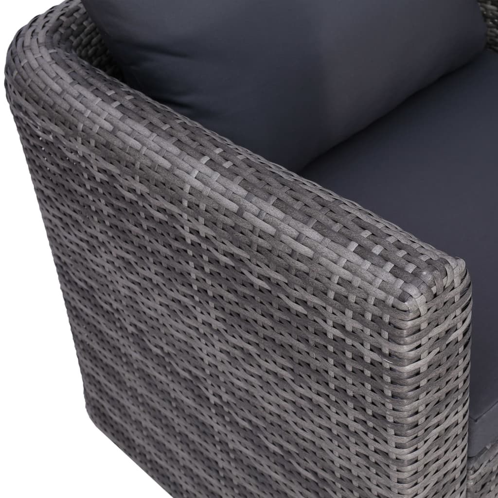 Salon bas de jardin en Rattan synthétique Gris 6 personnes - 7