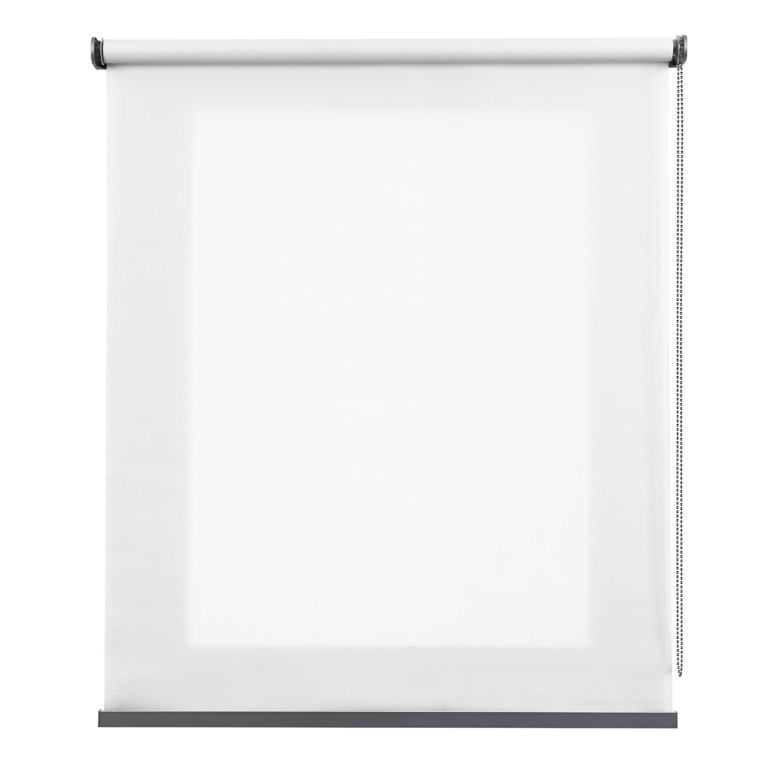 Roleta przepuszczająca światło Premium, dekoracyjna z metalowym wykończeniem biała, 120x180cm