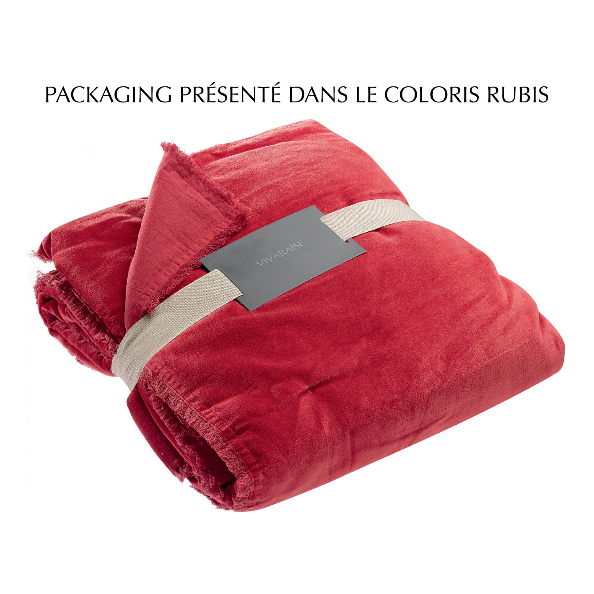 Plaid uni Fara ambre 135 x 200 cm Vivaraise - 3