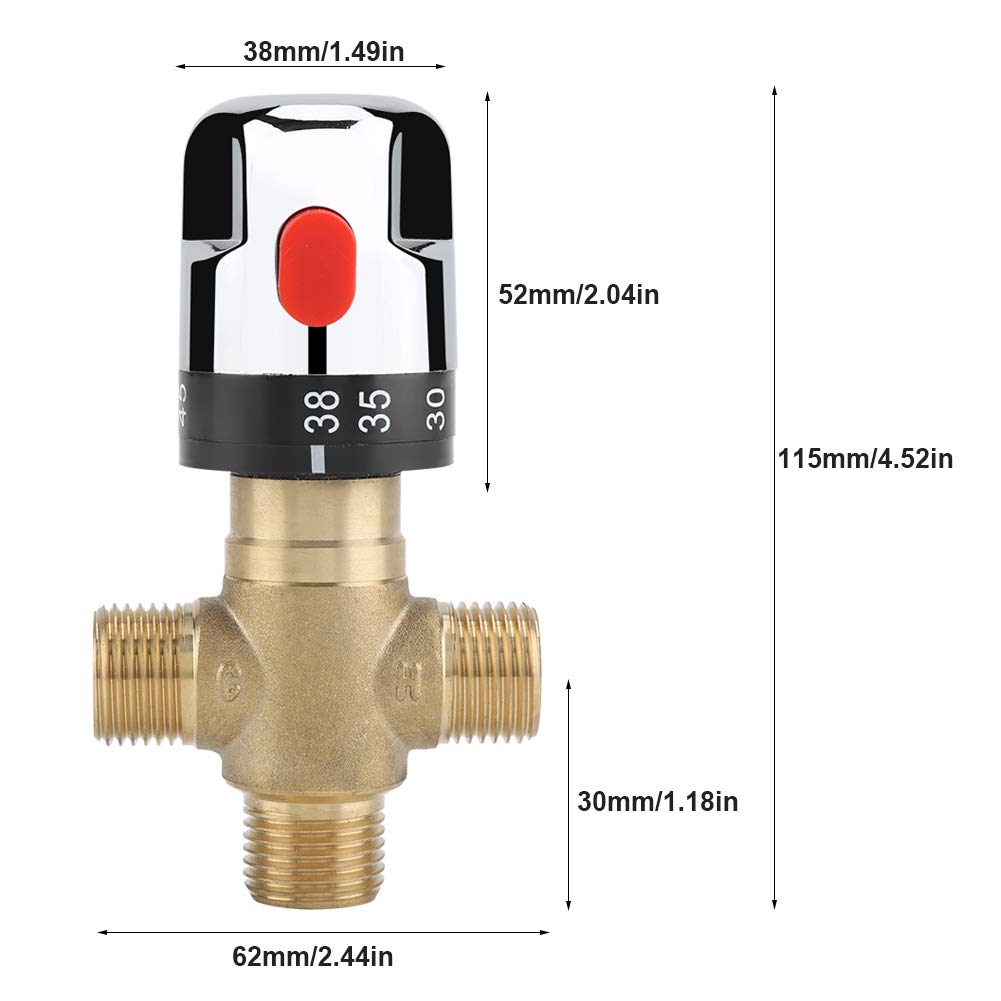 Mitigeur thermostatique,mitigeur thermostatique en laiton massif à 3 voies Robinet de réglage de la température pour système de douche - 3